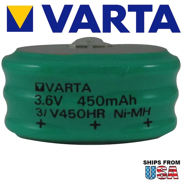 Varta 3.6V 450mAh 3 Pin Battery 55945-303-059 for energy harvesting backup - 3/V450HR