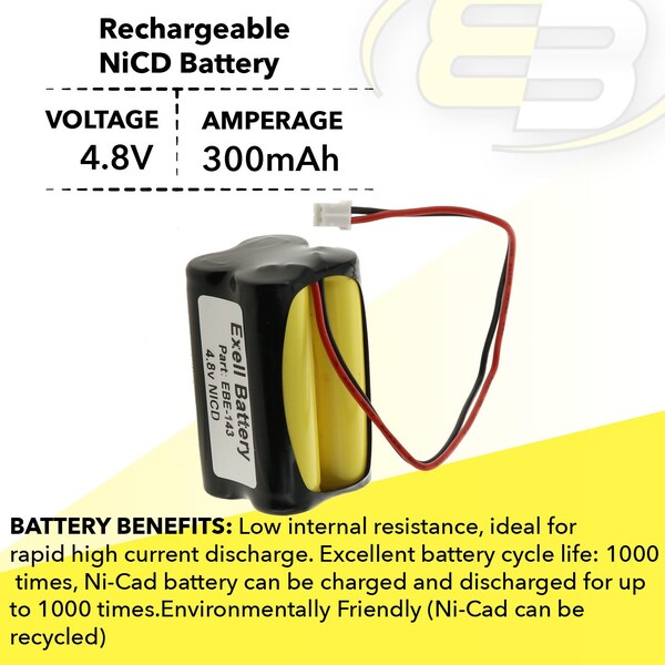 Exell Battery Baby Monitor Battery Fits Summer Infant 02090 0209A 0210A - EBE-143