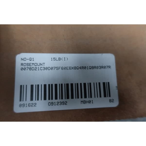Rosemount RTD - 0078D21C30D075F60E6X8Q4R01Q8R03R07R21R25