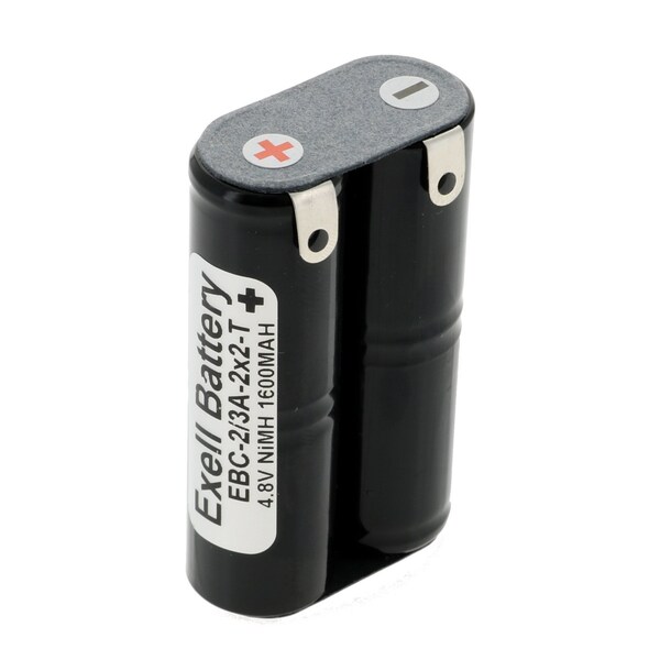 Exell Battery 4.8V 1600mAh NiMH attery w/Tabs for R/C, Hobby Packs, Remote Control Units - EBC-2/3A-2X2-T