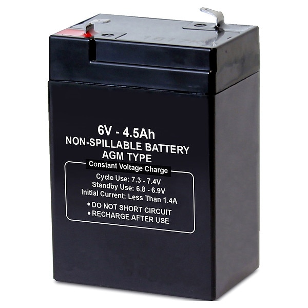Zoro Select Battery, Sealed Lead Acid, 6V, 4.5Ah, Faston - 5EFF2