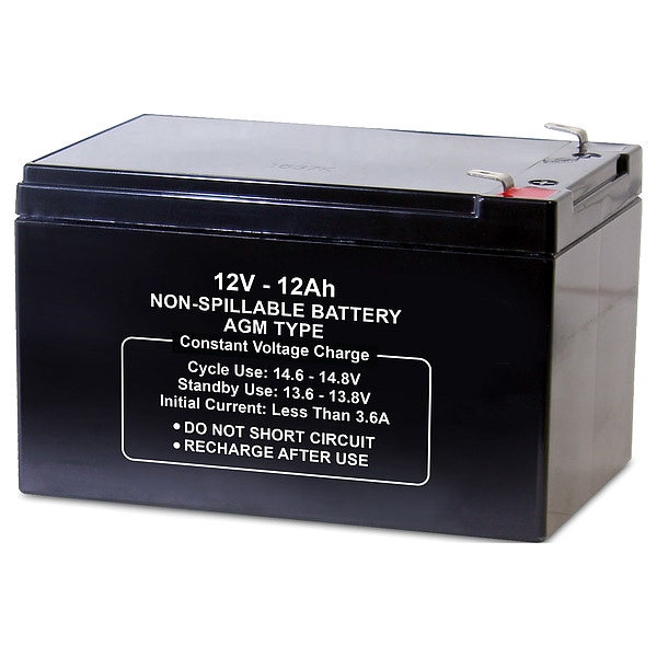Zoro Select Battery, Sealed Lead Acid, 12V, 12Ah, Faston, Voltage: 12 - 2UKH3