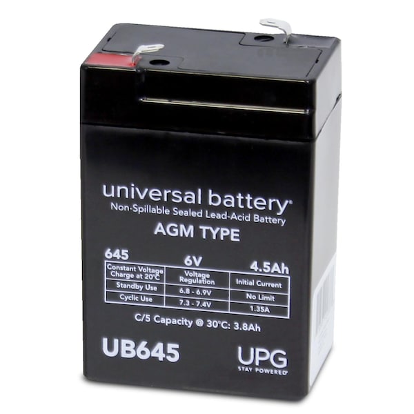 Upg Sealed Lead-Acid Battery, 6V, Lead Acid Chemistry - D5733
