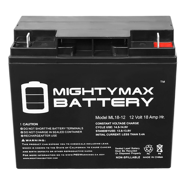 Mighty Max Battery ML18-12 - 12V 18AH Replacement for Universal Battery UB12180 - ML18-1221160