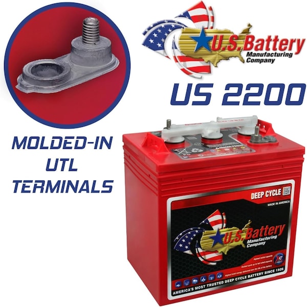 U.S. Battery US-2200-XC2 6V 232Ah Deep Cycle Flooded Battery Group GC2, 4PK - US 2200 XC2