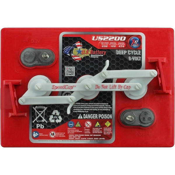 U.S. Battery US-2200-XC2 6V 232Ah Deep Cycle Flooded Battery Group GC2, 4PK - US 2200 XC2