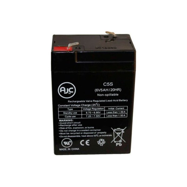 Battery Clerk AJC Astralite HD-125-VRS4x 6V 5Ah Emergency Light Battery - ASTRALITE-HD-125-VRS4X