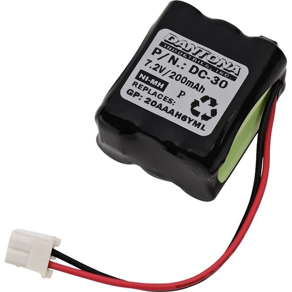 Dantona Dantona DC-30 7.2V & 200 mAh Dog Collar Nickel Metal Hydride Battery for GP-20AAAAH6YML - DC-30