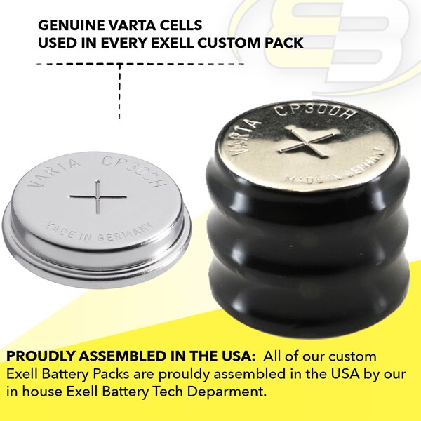 Exell Battery 3.6V 300mAh NiMH Battery for Portable Lighting, Torchlight, Scanner - 3/CP300H