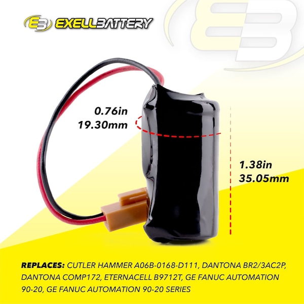Exell Battery 3.6V PLC Computer Backup Battery Replaces COMP-172 34C6127 BR2/3AC2P - EBPLC-172