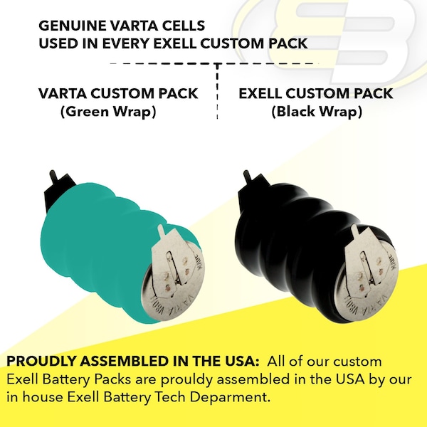 Exell Battery 4/V80H 2 Pin 4.8V 80mAh Battery 55608304015 for electricity meter, RTC, MBU - 4/V80H-2P