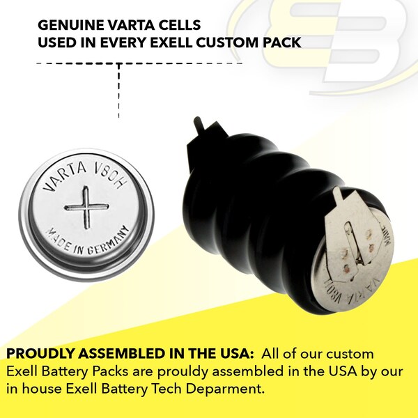 Exell Battery 4/V80H 2 Pin 4.8V 80mAh Battery 55608304015 for electricity meter, RTC, MBU - 4/V80H-2P