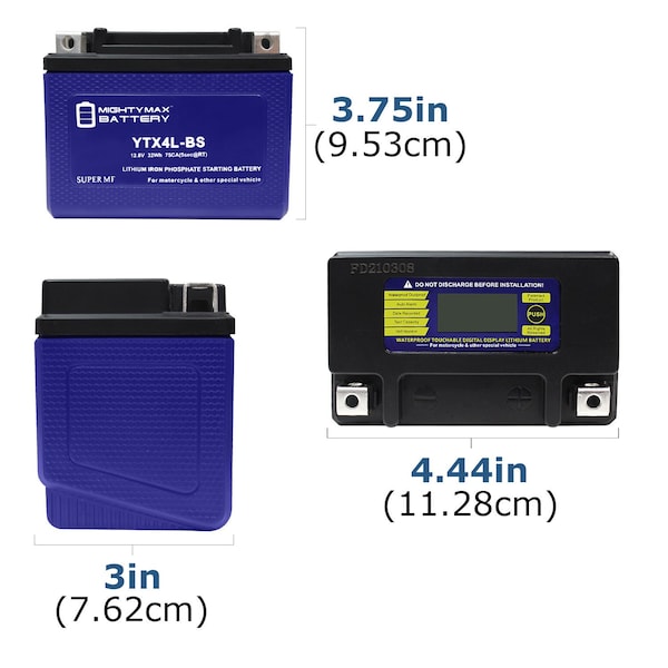 Mighty Max Battery YTX4L-BS Lithium Replacement Battery Compatible with Shotgun CTX4L-BS - MAX3987489