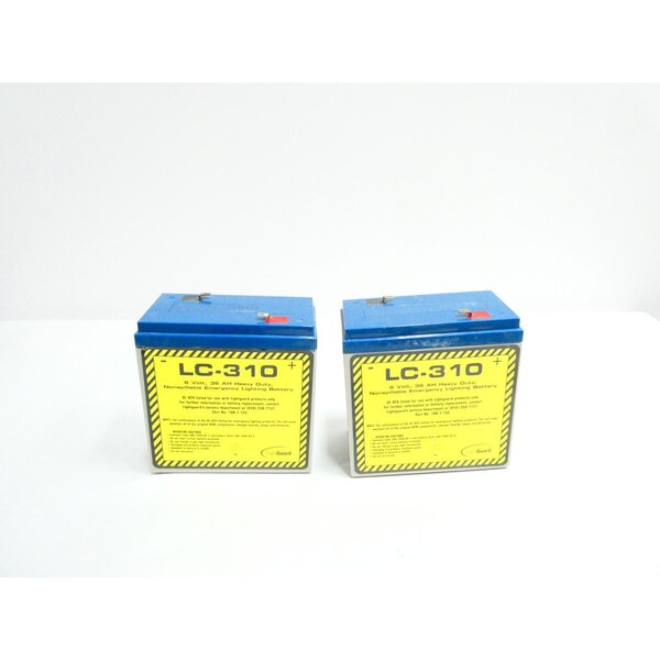 Lightguard BOX OF 2 NONSPILLABLE EMERGENCY LIGHTING BATTERY 6V 36AH OTHER ELECTRICAL COMPONENT, 2PK - LC-310