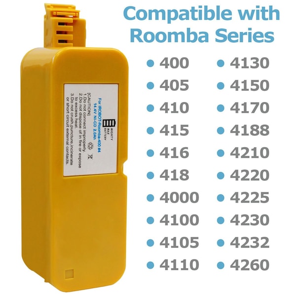 Mighty Max Battery 14.4v NICD 2000MAH Replacement Battery for Roomba 400 Series - MAX3469600