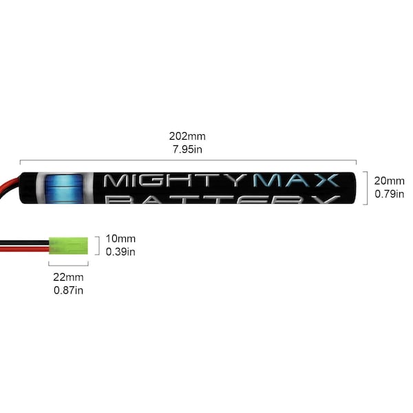 Mighty Max Battery 8.4V NiMH 1600mAh Replaces DE AK47-HS Automatic Electric Rifle With Charger - MAX3440620