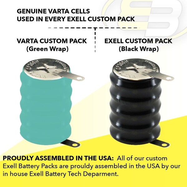 Exell Battery 5/CP300H 6V 300mAh Battery w/ Tabs 55630305060 for work lights LED, GPS-Tracker - 5/CP300H-TABS