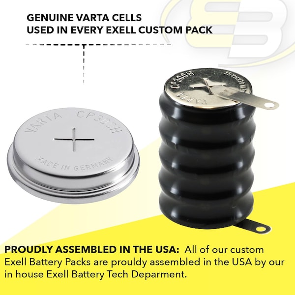 Exell Battery 5/CP300H 6V 300mAh Battery w/ Tabs 55630305060 for work lights LED, GPS-Tracker - 5/CP300H-TABS