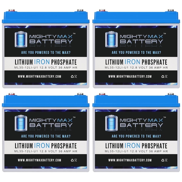 Mighty Max Battery 12V 35AH U1 Lithium Replacement Battery compatible with Pride Mobility PMV5000 Hurricane - 4PK - MAX4017314