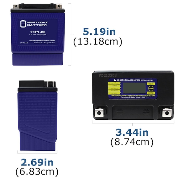 Mighty Max Battery YTX7L-BS Lithium Replacement Battery for Energizer ETX7L TX7L - MAX3955790