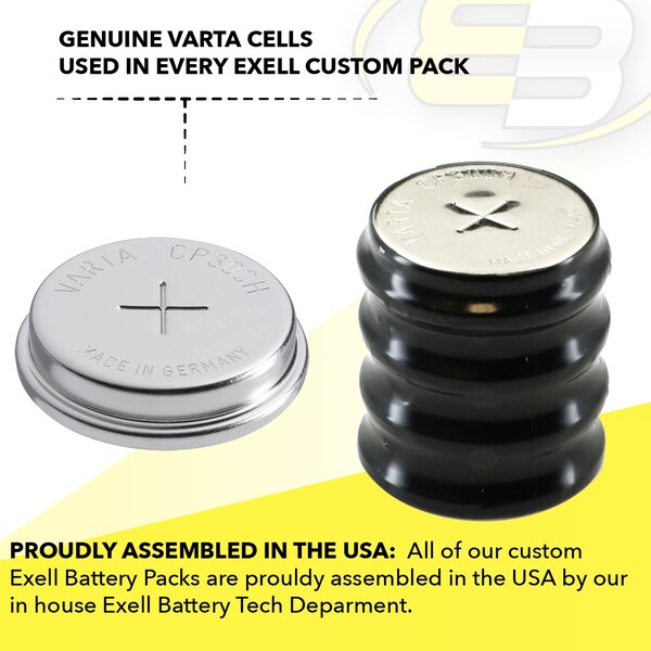 Exell Battery 4.8V 300mAh NiMH Battery for RTC, MBU, Batery Timer, Senors, Metering - 4/CP300H