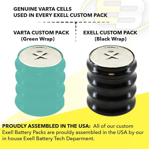 Exell Battery 4.8V 300mAh NiMH Battery for RTC, MBU, Batery Timer, Senors, Metering - 4/CP300H