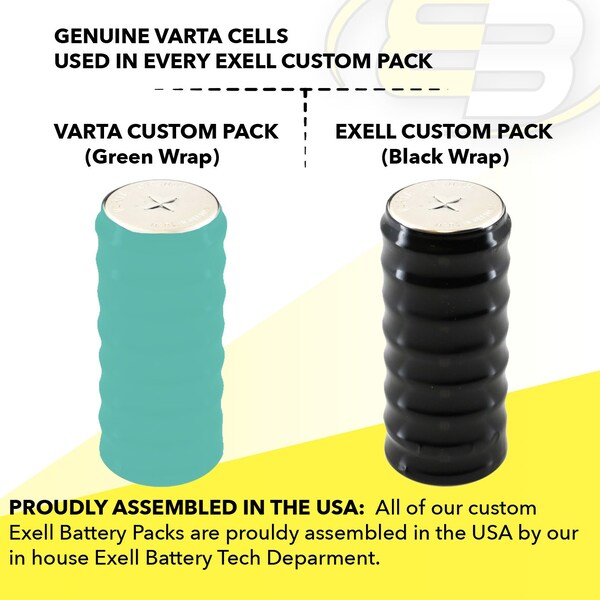 Exell Battery 9.6V 300mAh NiMH Battery for MBU, GPS-Tracker, Meters, Server Battery - 8/CP300H