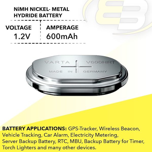 Varta V600HRT 1.2V 600mAh NiMH Battery Replaces V500HT, 5183454AA, 55750201501 - V600HRT