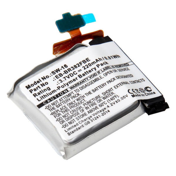 Ultralast Watch Battery, Samsung Gear Live, Samsung SM-R382 Samsung EB-BR382FBE - SW-16
