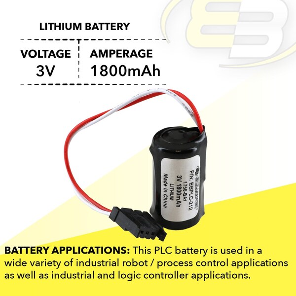 Exell Battery 3V Lithium PLC Computer Backup Battery Replaces 1756-BA1 94194801 - EBPLC-212