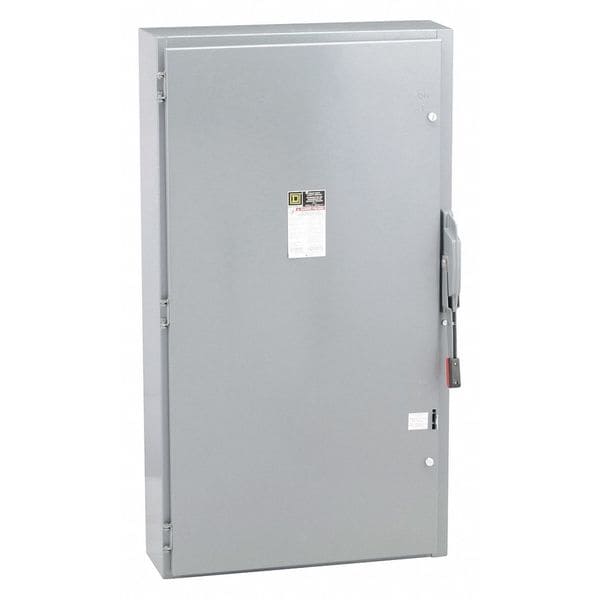 Interruptor de seguridad no fusible Square D, servicio pesado, 600V AC, 3PST, 400 A, NEMA 1 - HU365