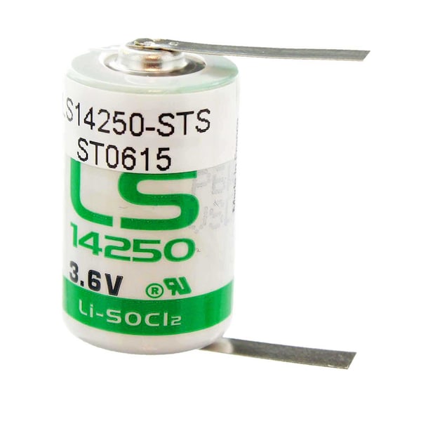 Saft LS14250 1/2AA 3.6V 1200mAh Lithium Battery Tabs Logic Control RAM ADT Alarm - LS14250_TAB