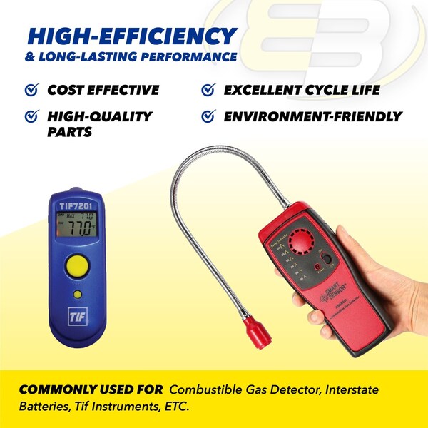 Exell Battery Gas Meter Battery for TIF 8800 Combustible Gas Detectors - EBC-GAS1