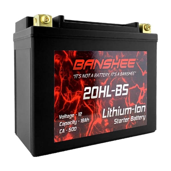 Banshee Banshee DLFP20HL-BS-03 12.8V Lithium Ion 20L-BS 500 Cranking Amps 12V Battery for Replacement 78-0827 YTX20HL-BS - DLFP20HL-BS-03