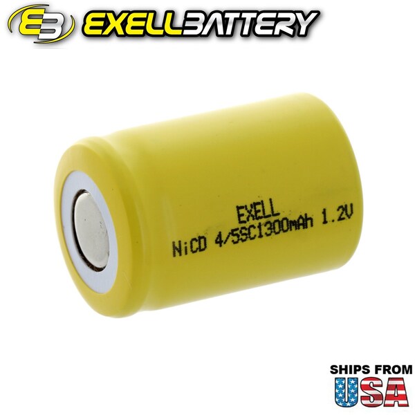 Exell Battery 4/5 SubC 1.2V 1200mAh Flat Top Rechargeable Battery for LED Lights Hobby Alarms - EBC-325-0