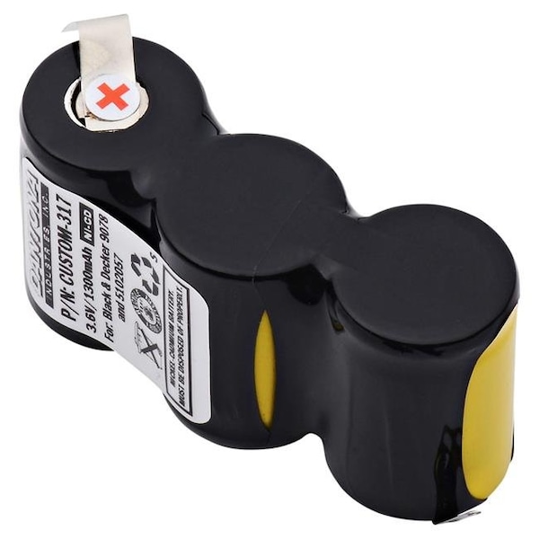 Dantona Dantona CUSTOM-317 3.6V & 1300 mAh Nickel Replacement Battery for Black & Decker - 5102057 - CUSTOM-317