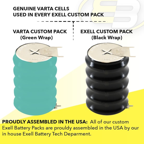 Exell Battery 6V 300mAh NiMH Battery w/PINS for RTC, MBU, Timer, Senor, Meter - 5/CP300H-3PIN