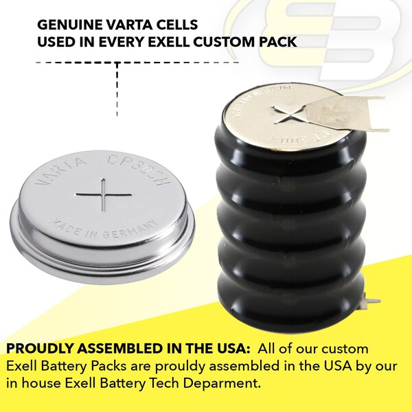 Exell Battery 6V 300mAh NiMH Battery w/PINS for RTC, MBU, Timer, Senor, Meter - 5/CP300H-3PIN