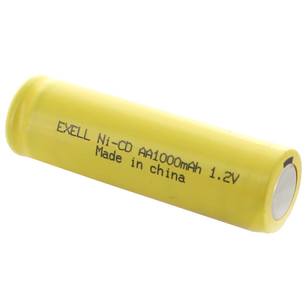 Exell Battery AA 1.2V 1000mAh Button Top Rechargeable Battery for LED Lights, Hobby, Alarms - EBC-308
