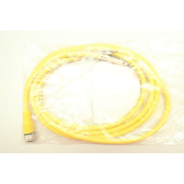Turck Cordset, Hembra M12 a cable pelado, Amarillo, 4 conductores, 2 metros, Serie Eurofast - RKC 4.4T-2