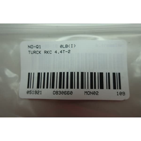 Turck Cordset, Hembra M12 a cable pelado, Amarillo, 4 conductores, 2 metros, Serie Eurofast - RKC 4.4T-2