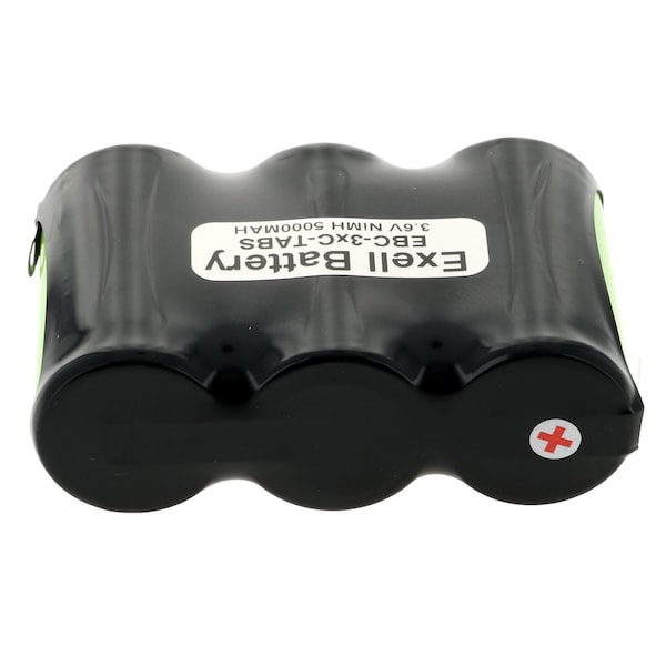 Exell Battery 3.6V 5000mAh NiMH Battery w/Tabs for Emergency Lights, Solar, Hobby Uses - EBC-3XC-TABS