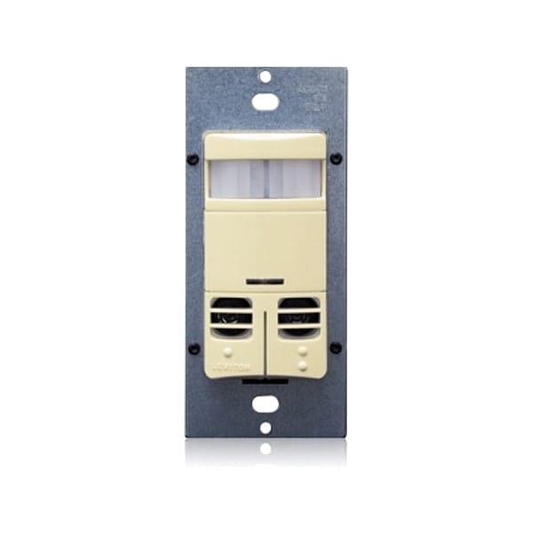 Interruptor de ocupación Leviton, Sensor de movimiento PIR/Ultrasonido, 120/230/277V AC, Marfil - OSSMD-GAI
