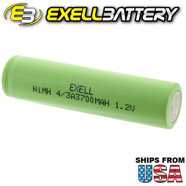 Exell Battery 1.2V 4/3A 4200mAh NIMH Rechargeable Button Top Battery for Custom Packs, Radios - EBC-525