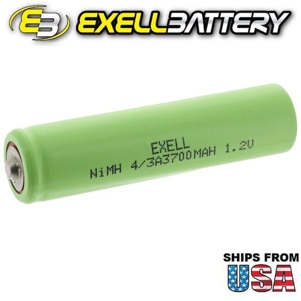 Exell Battery 1.2V 4/3A 4200mAh NIMH Rechargeable Button Top Battery for Custom Packs, Radios - EBC-525