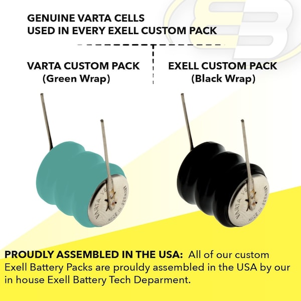 Exell Battery 3/V80H 2 Pin 3.6V 80mAh Battery 55608303015 for alarm system, consumer device - 3/V80H-2PIN