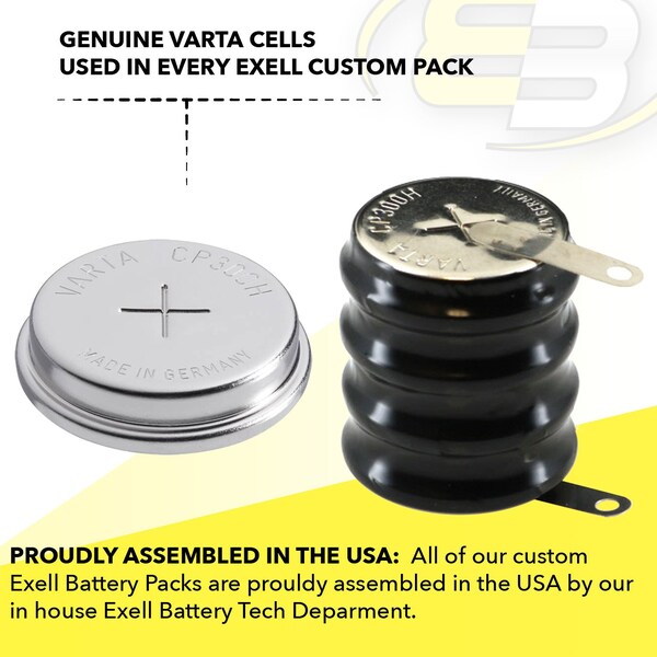 Exell Battery 4/CP300H 4.8 Volt 300mAh NiMH Battery Tabs for Server Backup Battery, RTC, MBU - 4/CP300H-TABS