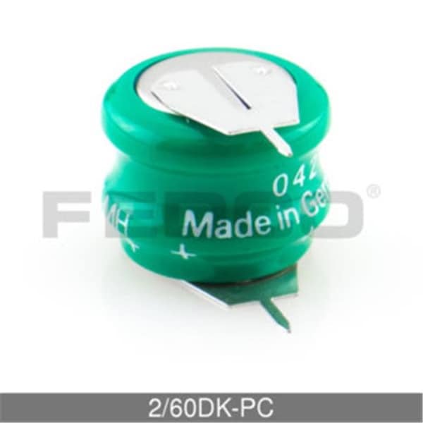 Fedco Batteries FedCo Batteries Compatible with  Varta 2-60DK-PC 2.4V 80mAh Rechargeable Battery For Memory Support Applications - 2/60DK-PC