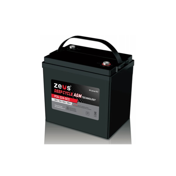 Zeus Battery Products 224AH 6V DEEP CYCLE SEALED LEAD ACID BATTERY - PC6-224-GC2