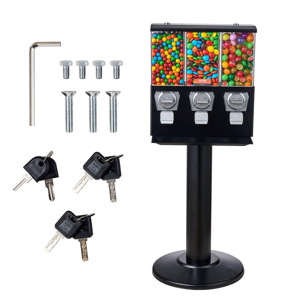 VEVOR Gumball Machine with Stand Vending Coin Bank Vintage Candy Dispenser Black - LSTGFMJ3HS00QDAGNV0